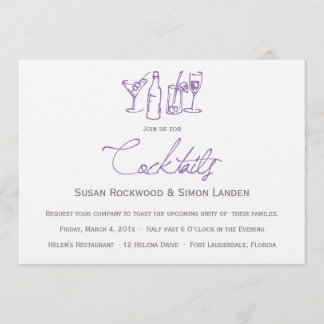 Hochzeits-Cocktail-Einladungen | lila Einladung