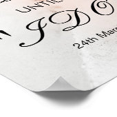 Hochzeits Countdown-Schild Poster (Ecke)