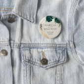 Hochzeits-Cream-Sage-Smaragdgrüne-Rosen-Blumen Button (Beispiel)