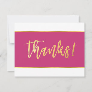Hochzeits-DANKE-SCHÖN modern hot pink gold Dankeskarte