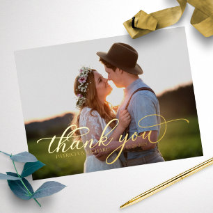 Hochzeits-Dankeschön-Foto-Folien-Postkarte Folien Feiertagspostkarte