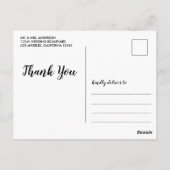 Hochzeits-Dankeschön mit individuellem Foto in wei Postkarte (Rückseite)
