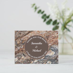 Hochzeits Dankeschön Rustikale Holzmaserung Danke Postkarte