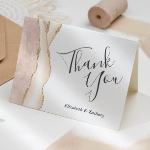 Hochzeits-Dankeskarten Elfenbein Achat Gold Glitte Karte