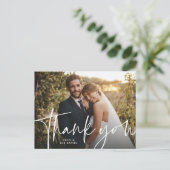 Hochzeits-Dankeskarten mit Foto Postkarte (Stehend Vorderseite)