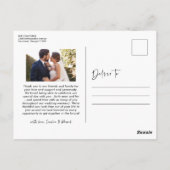 Hochzeits-Dankeskarten mit Foto Postkarte (Rückseite)