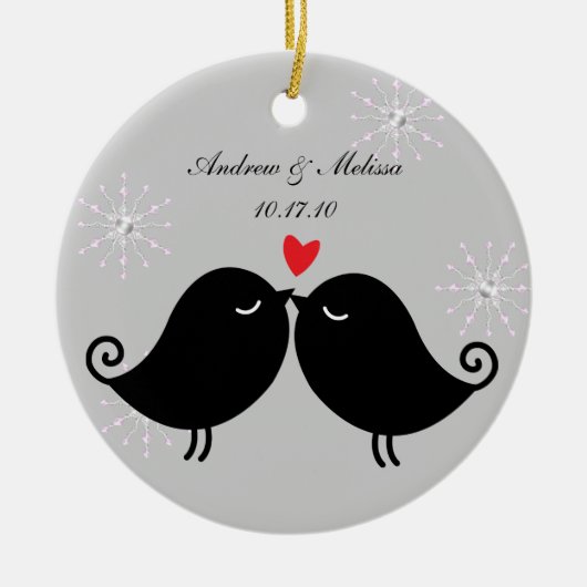 Hochzeits-Datum; Verheiratet unser erstes Keramik Ornament (Vorne)