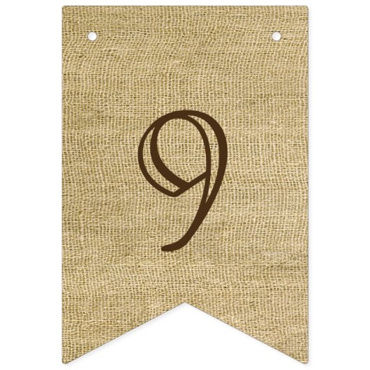 Hochzeits-Datums-Initialen-Leinwand-Blick und Wimpelkette (Dritte Fahne)