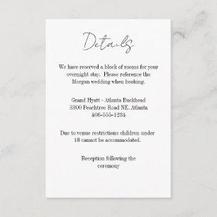 Hochzeits-Detailkarte RSVP Karte