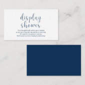 Hochzeits-Display-Dusche, Minimal, Navy Blau, Begleitkarte (Vorne/Hinten)