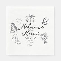 Hochzeits-Doodle Save the Dates Hochzeitstag 