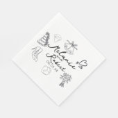 Hochzeits-Doodle Save the Dates Hochzeitstag Serviette (Ecke)