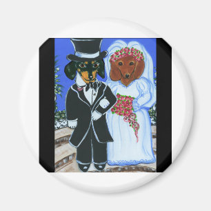 Hochzeits-Doxies Magnet