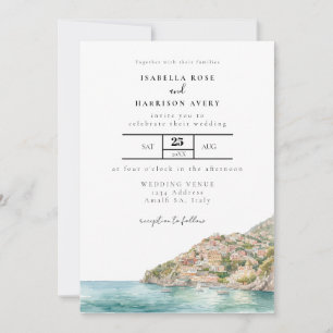 Hochzeits-Einladung Amalfi-Küste Aquarell Einladung