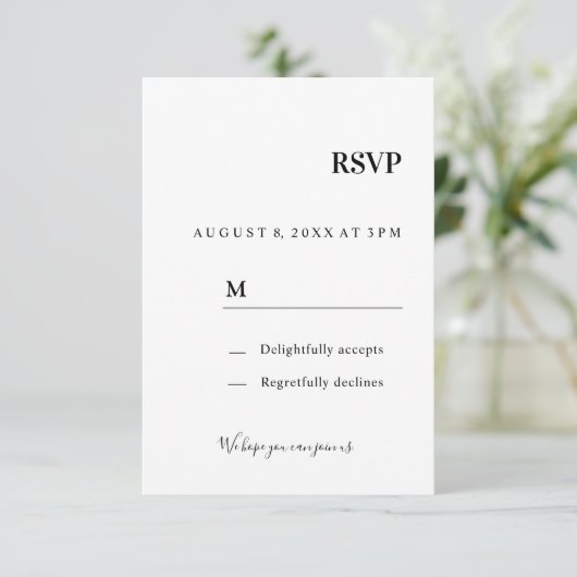 Hochzeits Einladung Antwortkarte RSVP (Stehend Vorderseite)