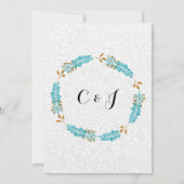 Hochzeits-Einladung bewirtet von den Eltern der Einladung (Rückseite)