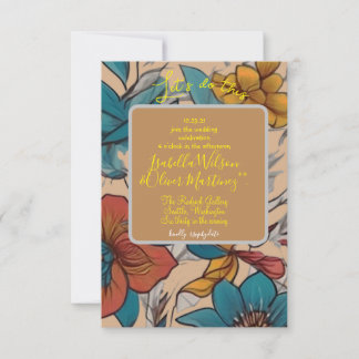 Hochzeits-Einladung braun floral Einladung