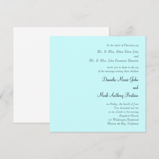 Hochzeits-Einladung Einladung (Vorne/Hinten)