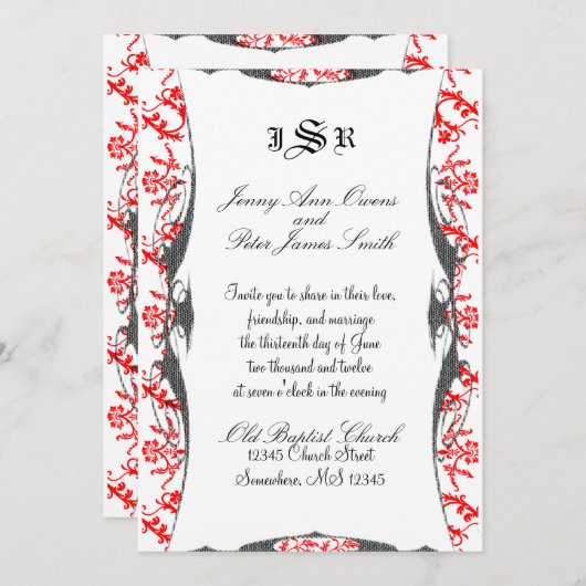 Hochzeits-Einladung Einladung (Vorne/Hinten)