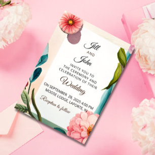 Hochzeits-Einladung Florale Pastell Botanische Ges Einladung