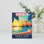 Hochzeits-Einladung für eine Strandhochzeit auf Ca Save The Date (Stehend Vorderseite)
