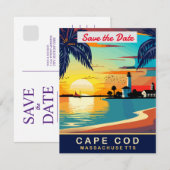 Hochzeits-Einladung für eine Strandhochzeit auf Ca Save The Date (Vorne/Hinten)
