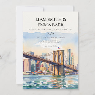 Hochzeits-Einladung für NYC Skyline Fähre Einladung