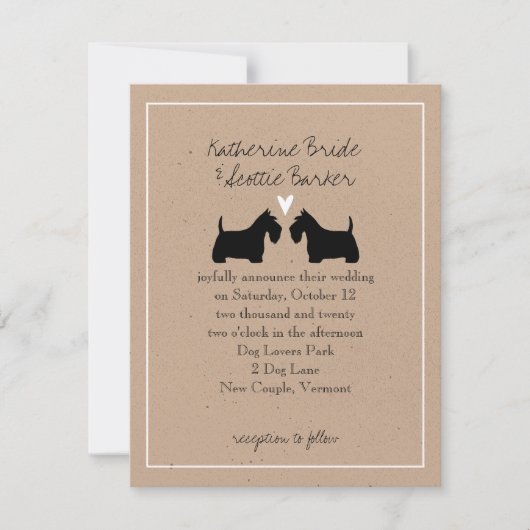Hochzeits-Einladung für Scottish Terrier Einladung (Vorderseite)