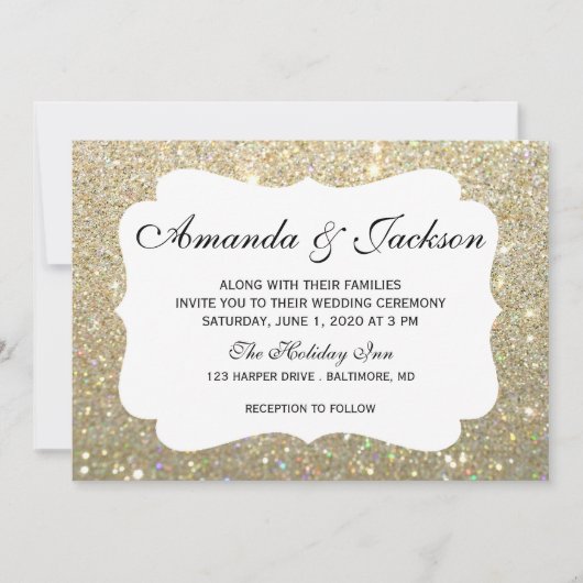 Hochzeits-Einladung - Glit tolle zwei - Gold Einladung (Vorderseite)