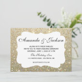 Hochzeits-Einladung - Glit tolle zwei - Gold Einladung (Stehend Vorderseite)