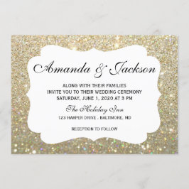 Hochzeits-Einladung - Glit tolle zwei - Gold Einladung