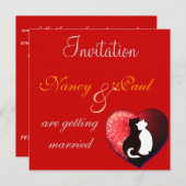 Hochzeits-Einladung im Rot Einladung (Vorne/Hinten)