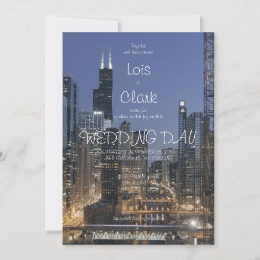 Hochzeits-Einladung in Chicago (Vorderseite)