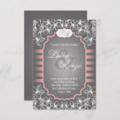 Hochzeits-Einladung in elegantem Grauem und rosa Einladung (Vorne/Hinten)