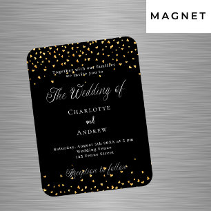 Hochzeits-Einladung in Luxusausführung mit schwarz Magnet