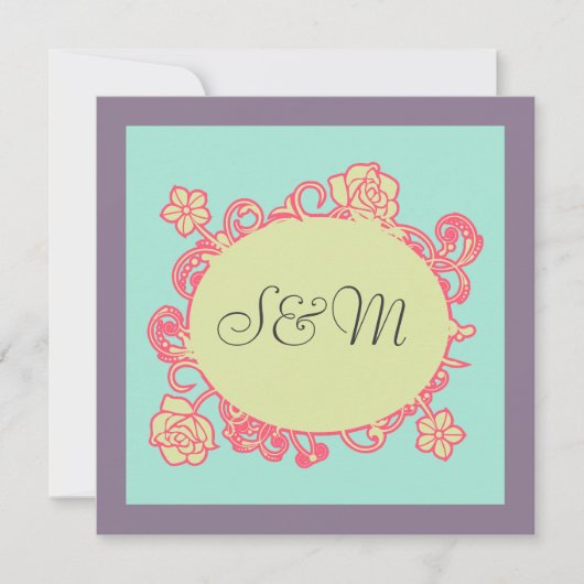 Hochzeits-Einladung katb Bismillah Blume Einladung (Vorderseite)