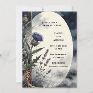 Hochzeits-Einladung Midnight Highland Thistle Einladung