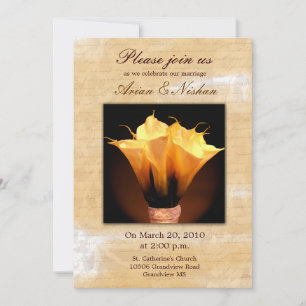Hochzeits-Einladung mit Calla-Lilien-Strauß Einladung
