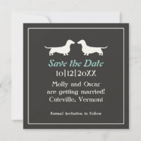 Hochzeits-Einladung mit Dachshund-Hunden zum Speic
