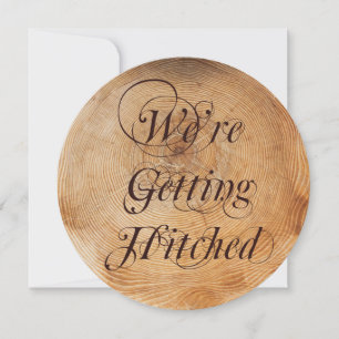 Hochzeits-Einladung mit Holzschnitt-Ringen Einladung