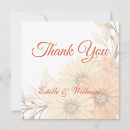 Hochzeits-Einladung mit pastellfarbener Blumengest Dankeskarte