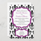 Hochzeits-Einladung | New Orleans | Fuschia 2 Einladung (Vorne/Hinten)