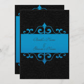 Hochzeits-Einladung - Pastellozean-Blau und Einladung (Vorne/Hinten)