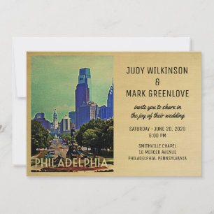 Hochzeits-Einladung Philadelphia Vintage Philly Einladung