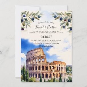 Hochzeits-Einladung ROM Italien Skyline Zielort Einladung