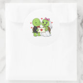 Hochzeits-Einladung Runder Aufkleber (Tasche)