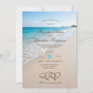 Hochzeits-Einladung Strand Türkises Ozean-Design Einladung