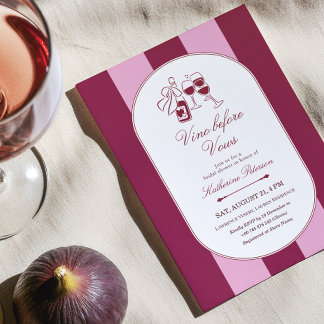 Hochzeits-Einladung 'Vino Before Vows' Einladung