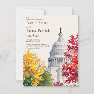 Hochzeits-Einladung Washington DC Skyline RSVP Karte
