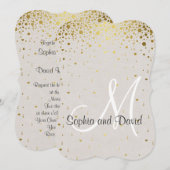 Hochzeits Einladungen | Gold Glam Konfetti RSVP (Vorne/Hinten)